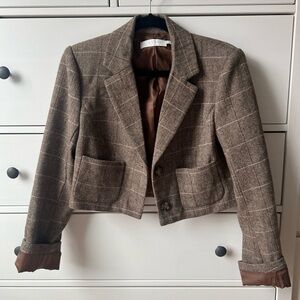 ASTR Brown Plaid Women's Jacket/Blazer